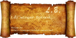 Lőwinger Botond névjegykártya